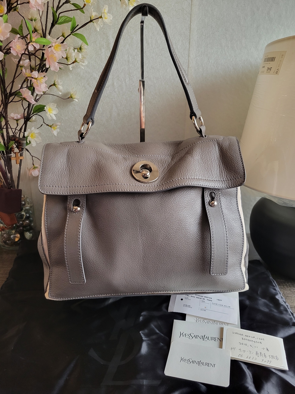 Yves Saint Laurent Gray Muse Two Bag